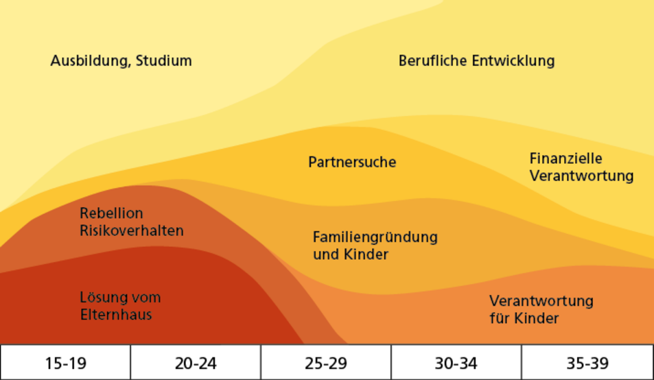 Psychosoziale Bereiche innerhalb der Entwicklungsaufgaben junger Erwachsener 10