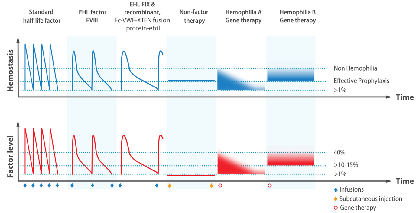 Vergleich der Therapiestrategien der Hämophilie bzgl. der klinischen Effektivität (aus 39)